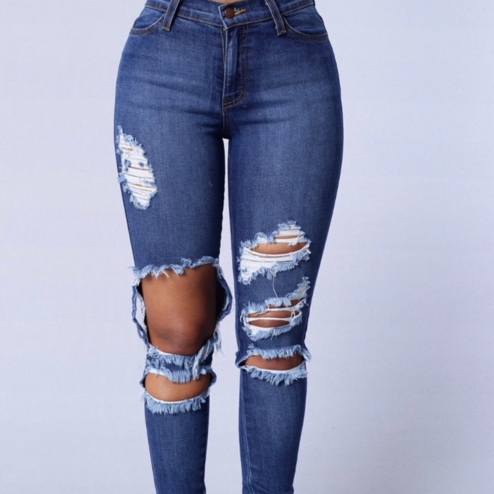 Fashion nova distressed jeans